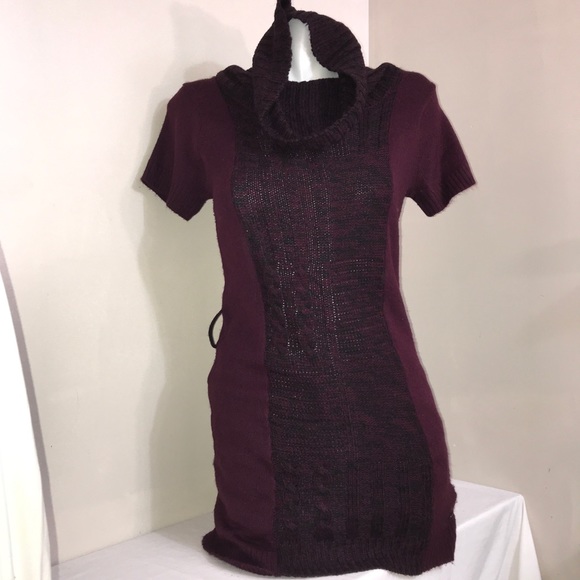 Point Zero Deep Burgundy Wine Turtleneck Dress - Picture 1 of 15